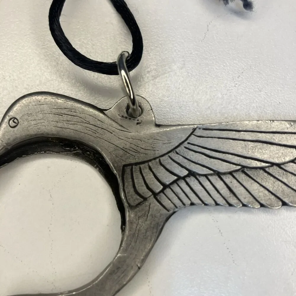 VTG Seagull Silver Metal Necklace 3”x2” - Picture 3 of 10